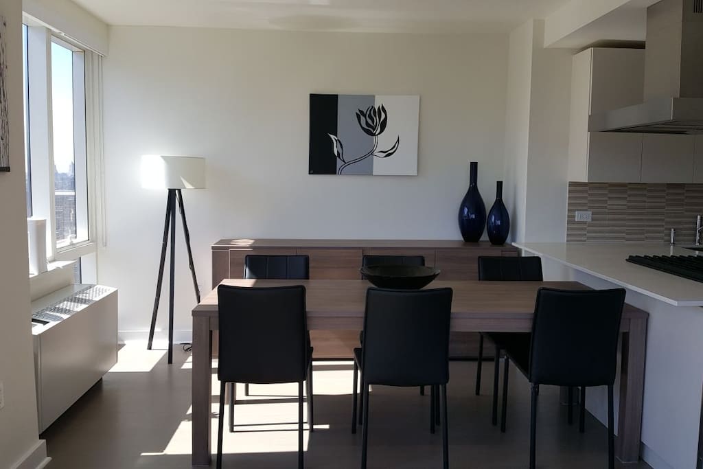 Dining room with large table