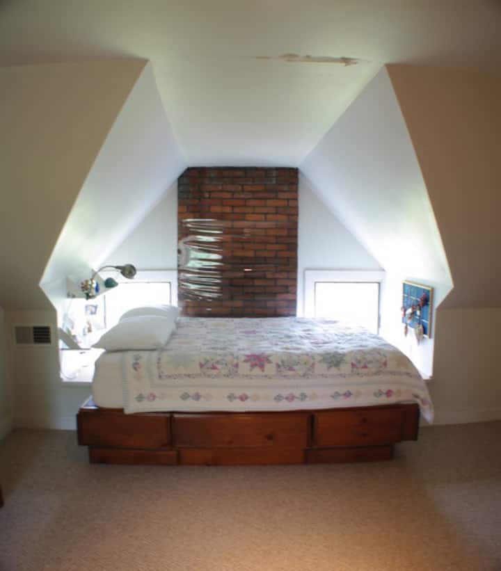 First queen bed in 3rd floor sleeping area.