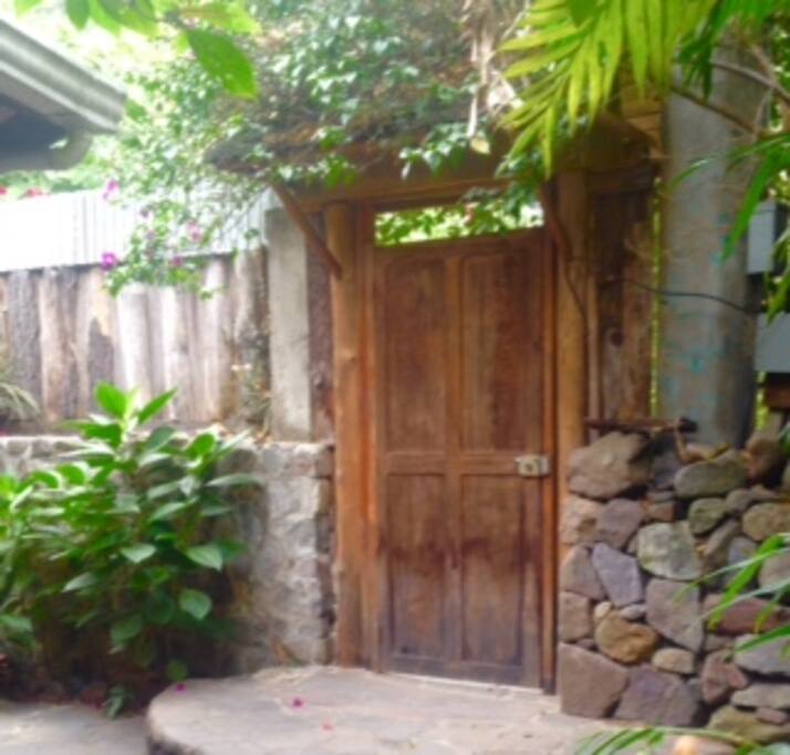 Private, gated entrance.