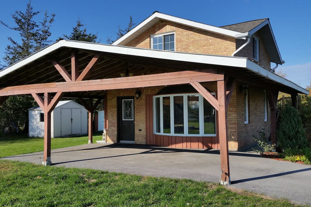 Front entrance and carport