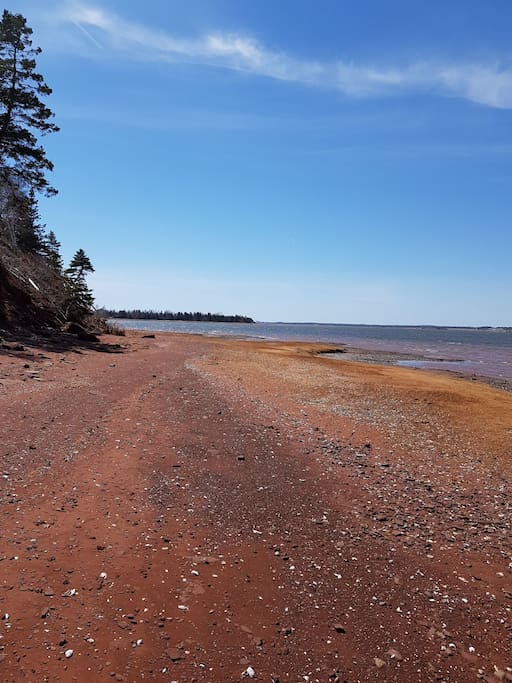 this is the beach.Its a nice walk around the point