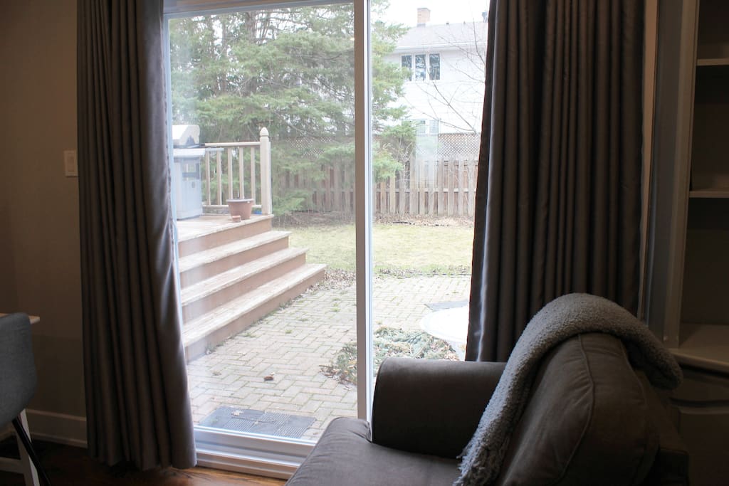 Direct access to patio and backyard