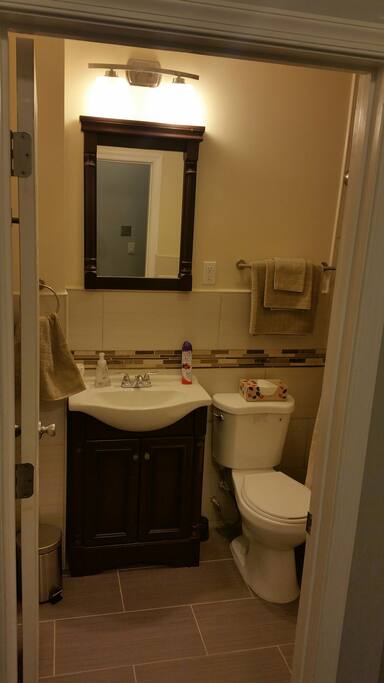 Porcelain tiled bathrooms