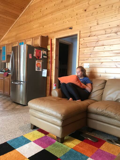 Read a book while looking out at the lake. We are on a little hill, so it feels like you are in a treehouse!