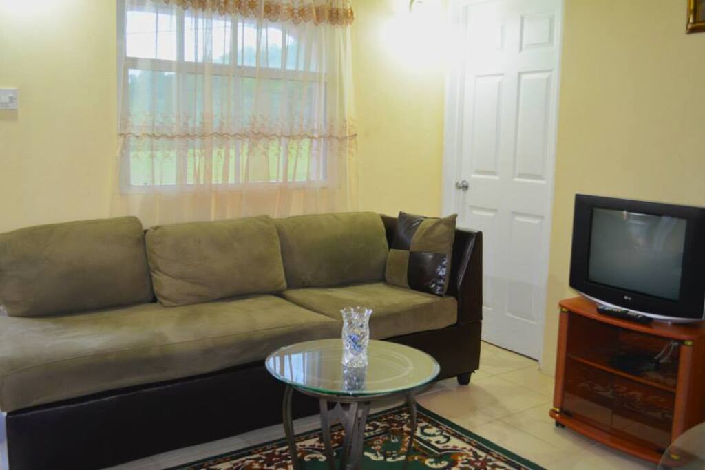 Enjoy some relaxation time on the couch watching tv