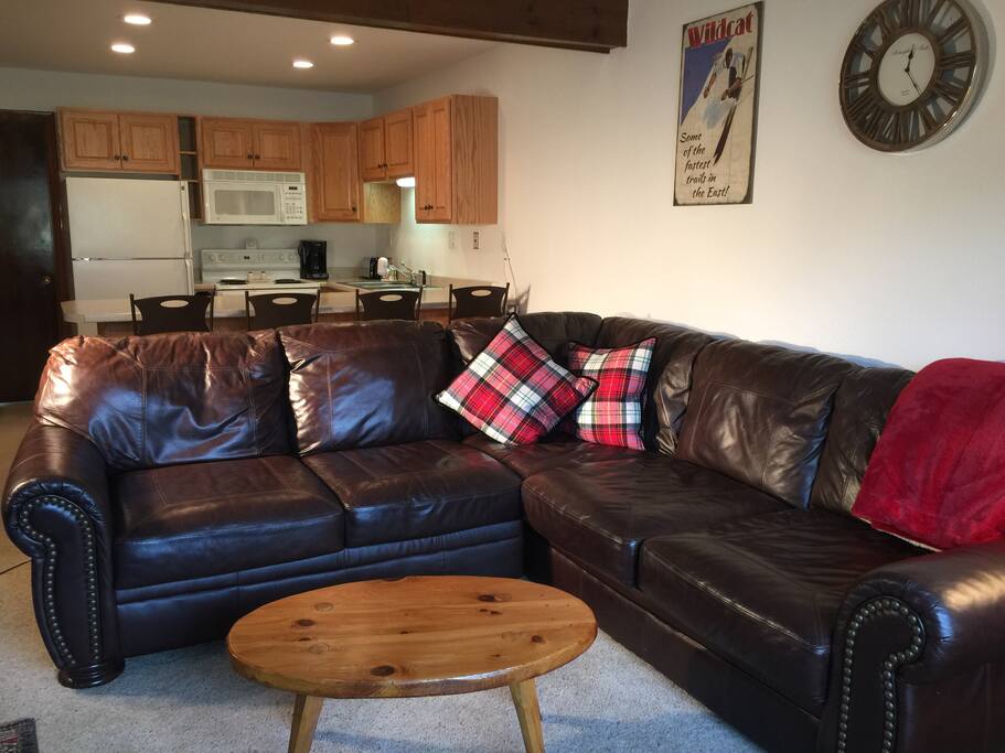 Living room with beautiful cozy couch