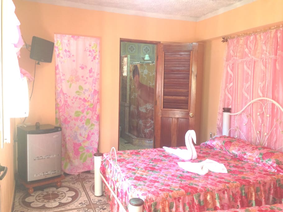 Vista del baño desde la habitación / View of the bathroom from the room