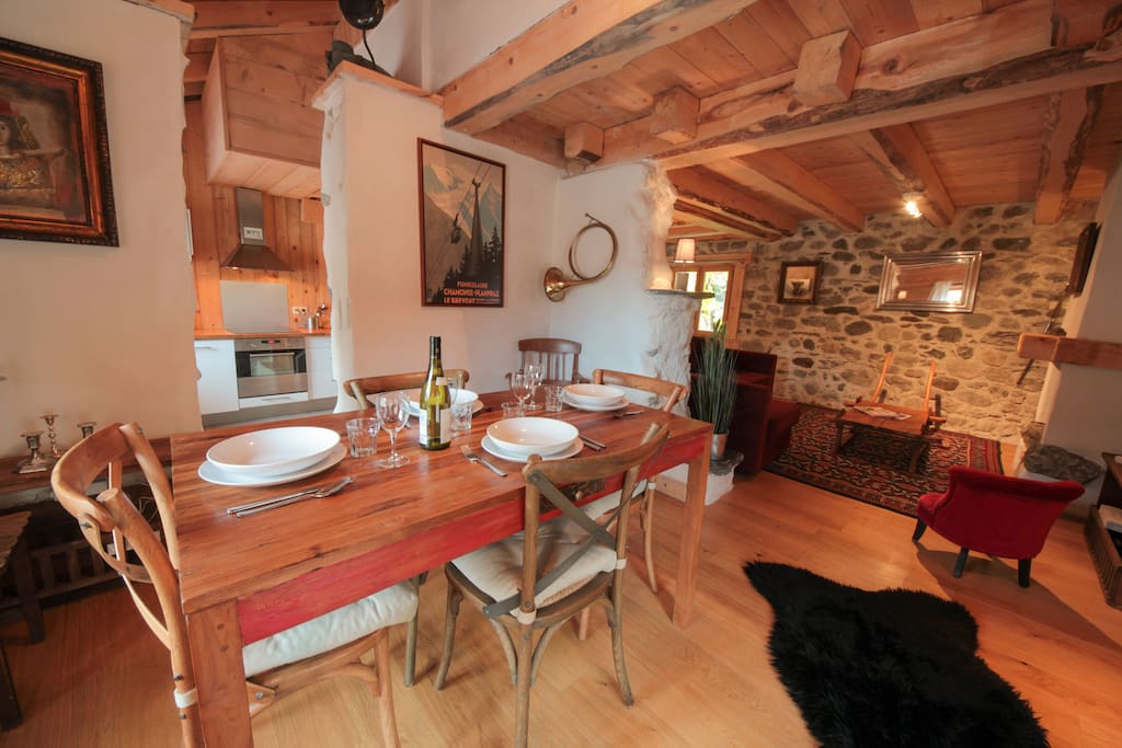 Dining room and living room beyond | Balmat Cottage | Chamonix Chalet to Rent