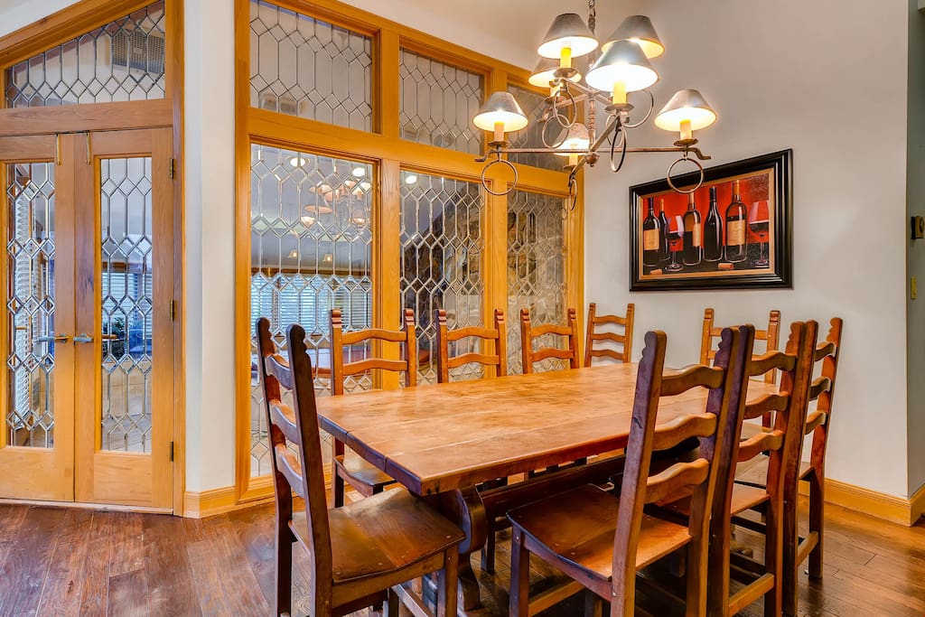 Entertain and enjoy meals together at the dining room table.