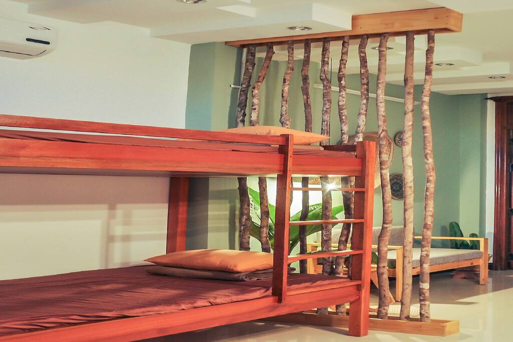 Dorm for 10: Bunk Beds, Private Lockers, Private Bathroom, No Balcony (5$/person, 10$/2people)