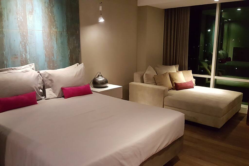 The bed with warm atmosphere