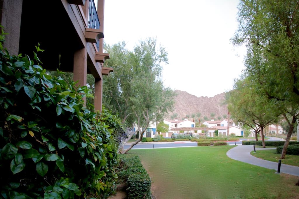 Expansive lawn and mountain view from main patio. Lots of breathing room!
