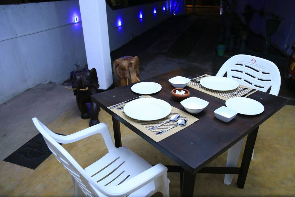 The sea house table is awaiting to serve sea foods for our guests
