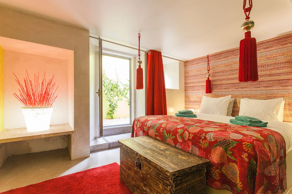 Bedroom and View to Patio