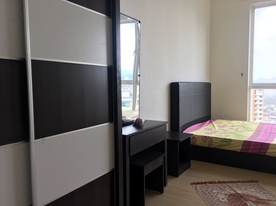 Bedroom; Wardrobe, Dressing Table, Side Table, Towels, Pillows, Blankets & Hair Dryer are included.