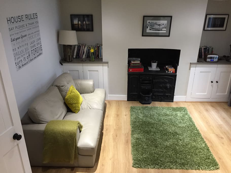 Cosy living area with seating for 3, Sky TV and DVD player