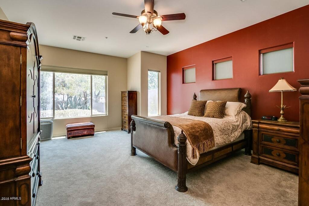 Master bedroom w/ great view.