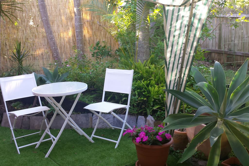 Sweet little outdoor area to dine or relax with a wine!