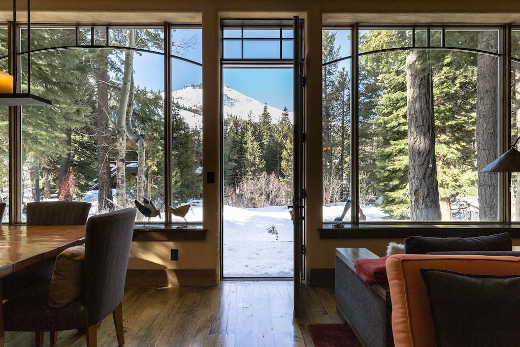 A clear view of Donner Peak right outside the front door.