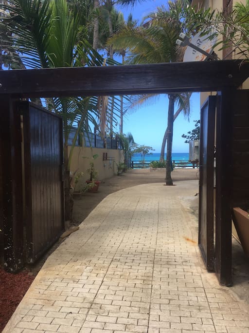 Wedding or event entrance to the private beachfront courtyard