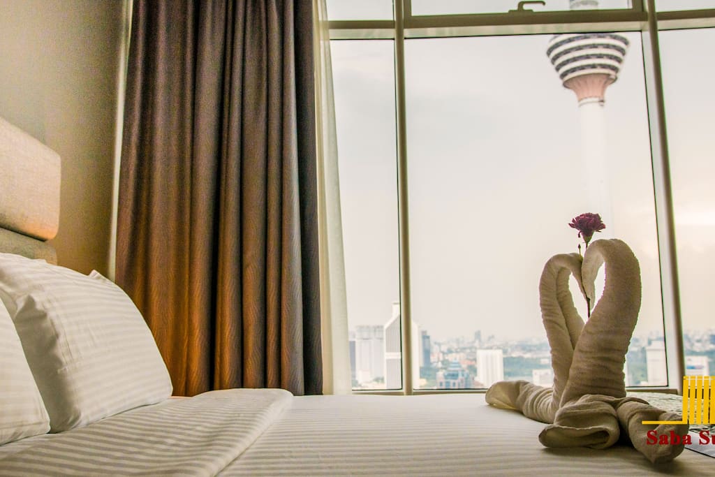 Bed with KL Tower View