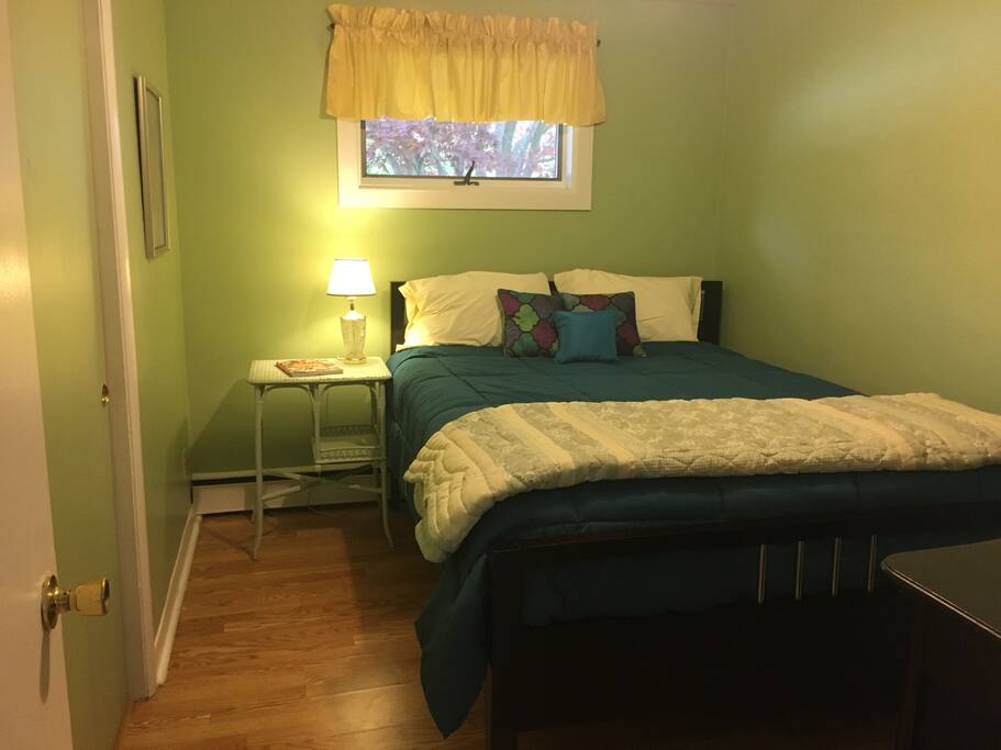 One of the newly painted and decorated bedrooms