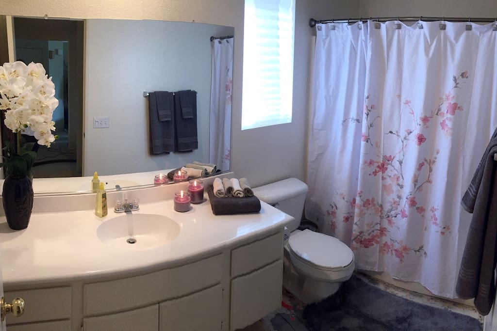 Private guest bathroom next to private guest bedroom.