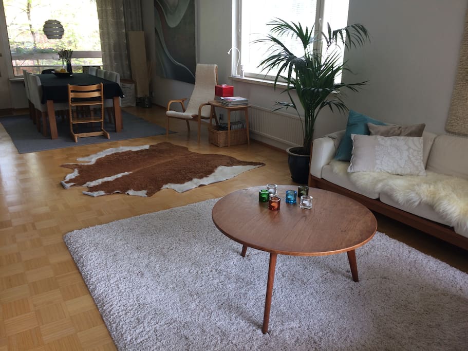 A view from living room to dining area