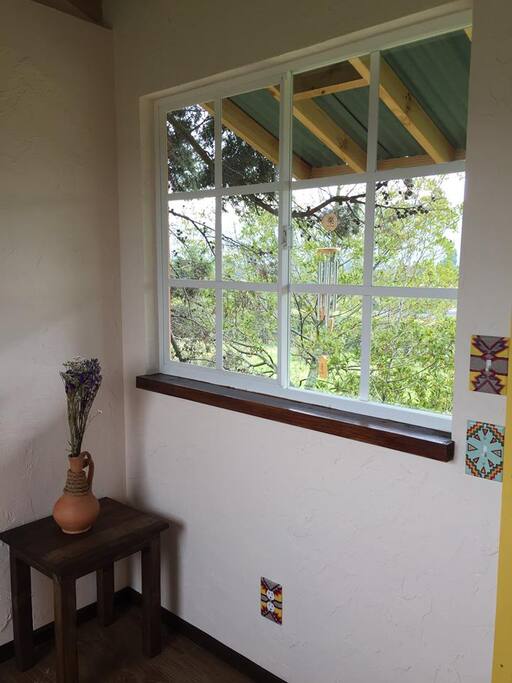 Vista por la ventana del frente