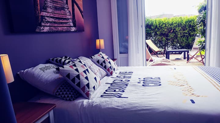 Camera da letto 1 vista e accesso diretto al giardino