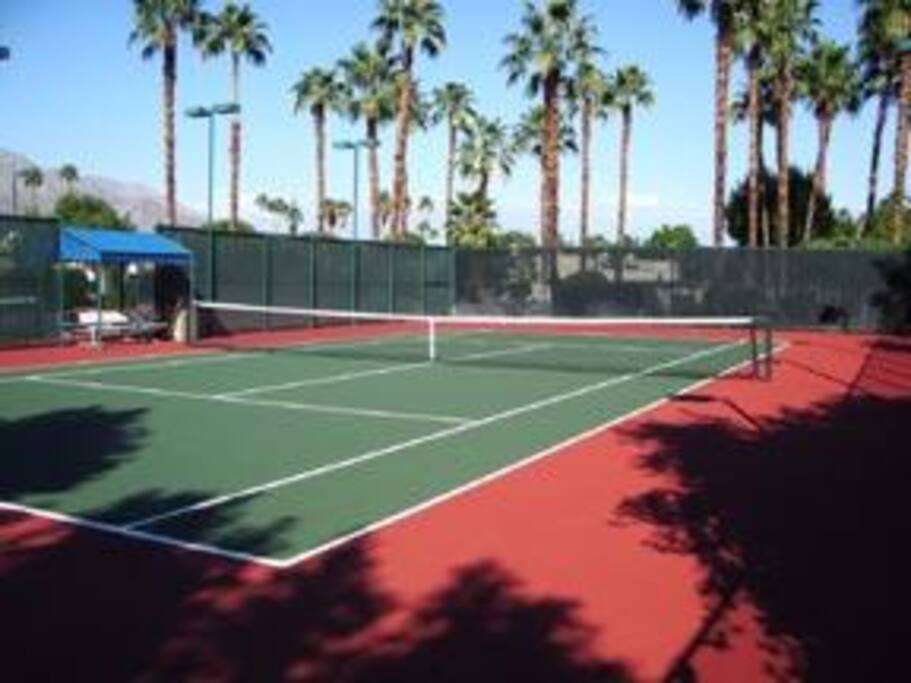 Night Lit Tennis Courts