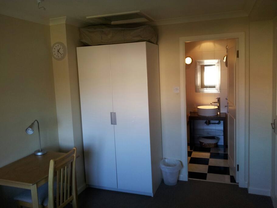 desk and wardrobe