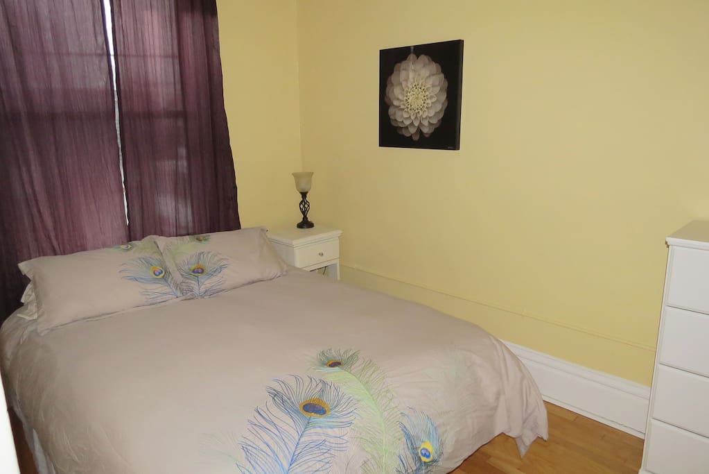 Queen-size comfortable bed.