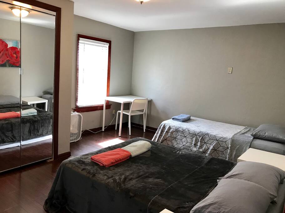 Your room has one full bed and one twin bed