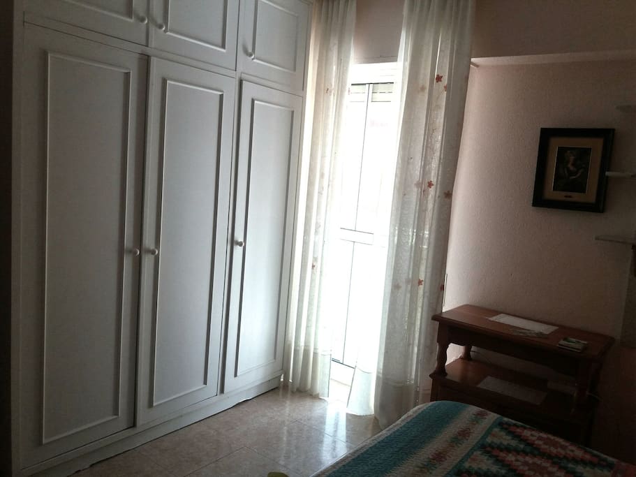 Large closet. balcony with smoking option ... room equipped with bed linen