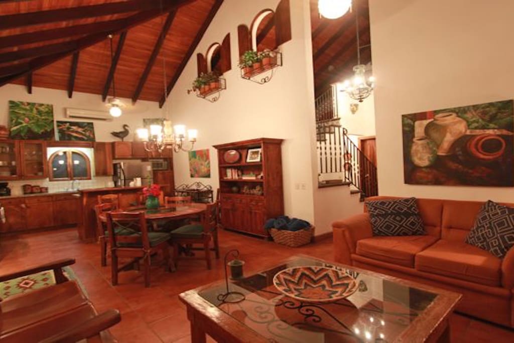 Living, dining area