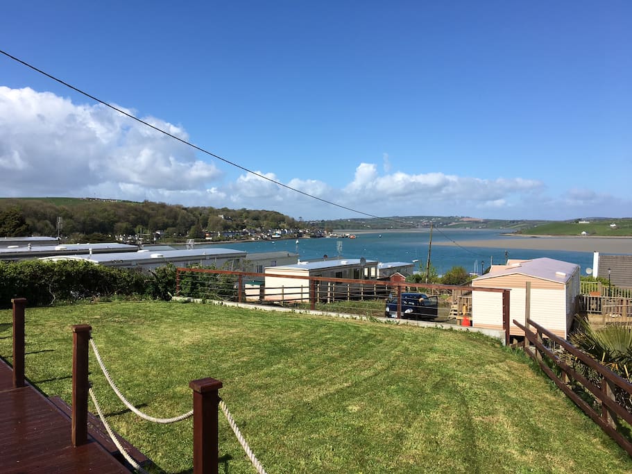 View from the back garden, we have a large decking area with table and chairs. In good weather it is better than the Mediterranean. Love sitting outside. We have had many a good bar b here.