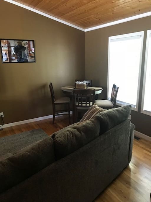 Living area with dining table