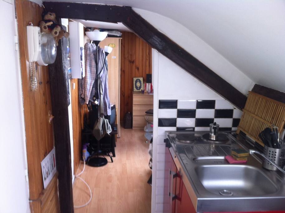 Kitchen and room