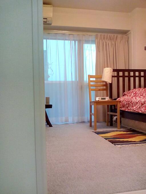 Viewing bedroom from Kitchen