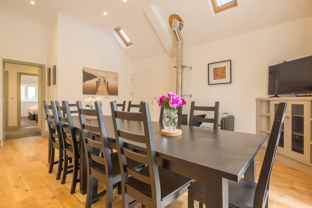 Large dining table.