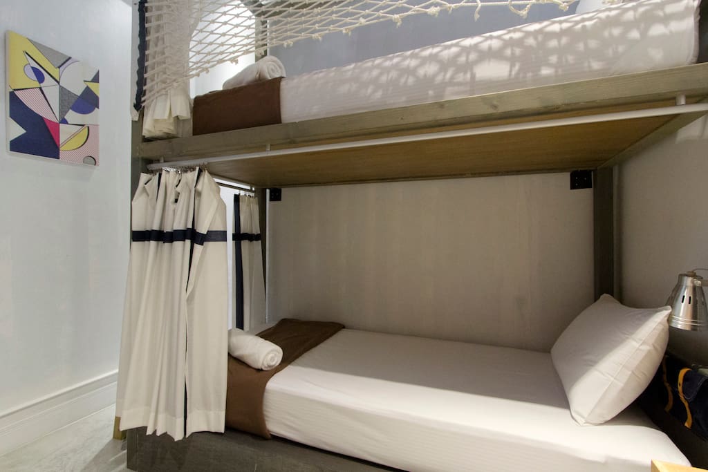 Twin Bunk Private Room Shared Bathroom
