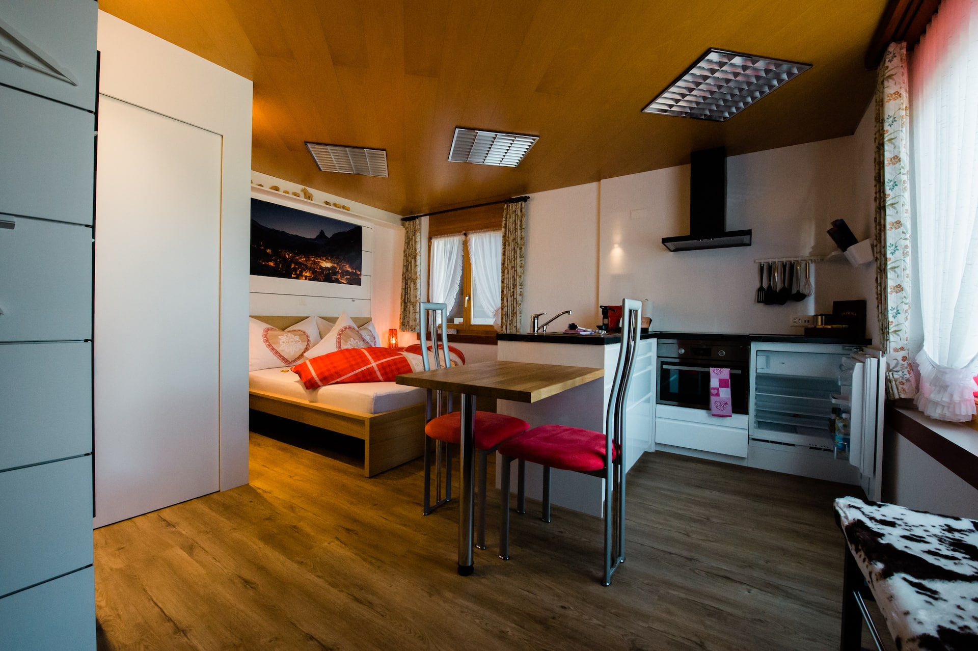 Studio with private bathroom and kitchen.