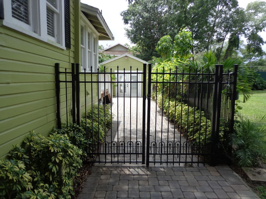 Side access gate to the back makes for a convenient way to your Cottage - Home away from home