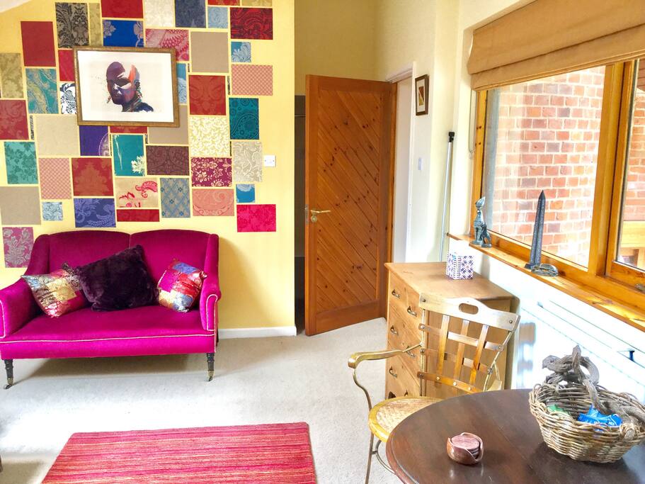 Area for breakfast, or working and sofa