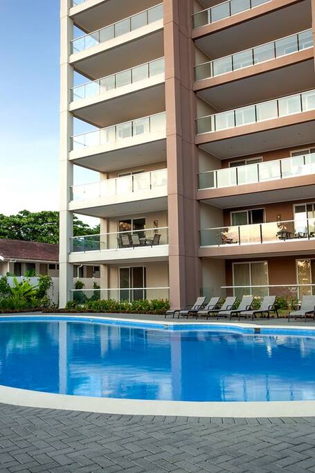 Crisp cold water graces the skin as you refresh in the Shore Club Jaco pool at Breakwater Point Luxury Condominiums. The beach is also literally just steps away, indulge in an ocean swim or just admire the view from your pool lounge chair...