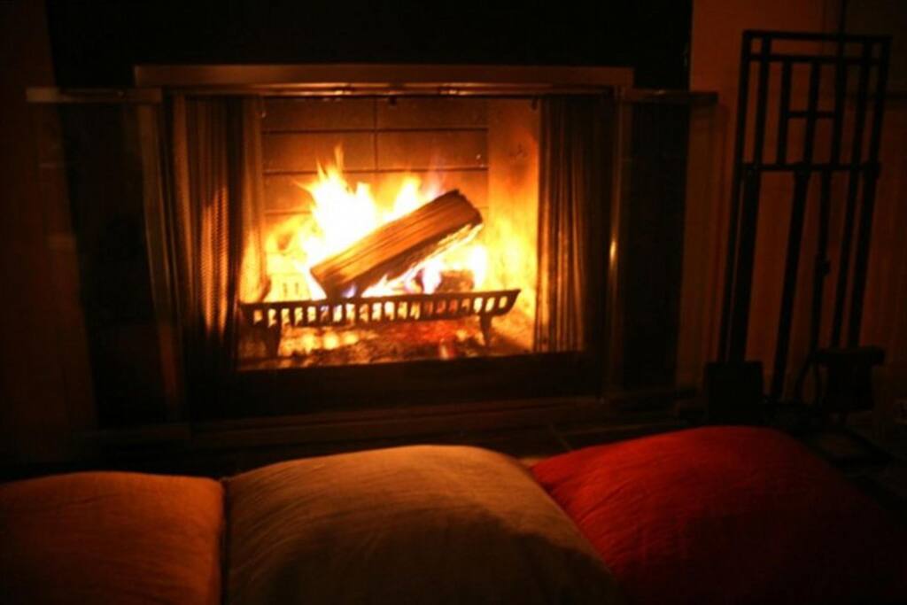 Real Wood Fireplace...no phoney gas !!