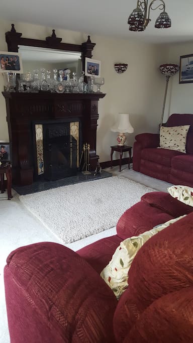 Living room with open fire