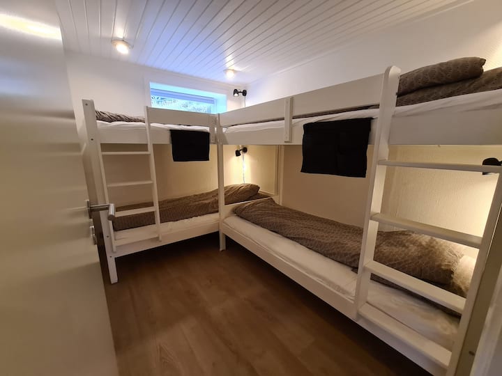 Small room in the basement with 4 x 90cm beds