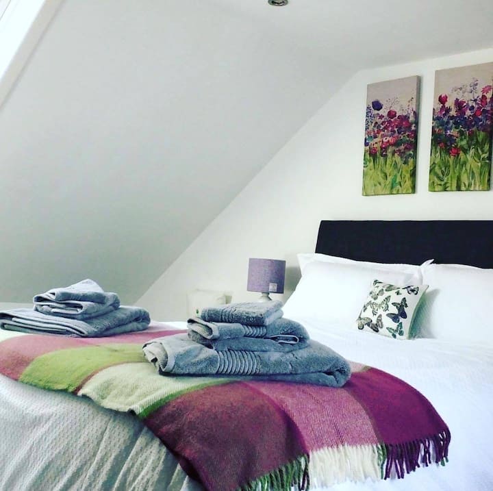 The master bedroom with king size bed